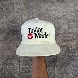 Men's Vintage 90s Taylor Made Trucker Rope Texace Leather Strapback Golf Hat Cap